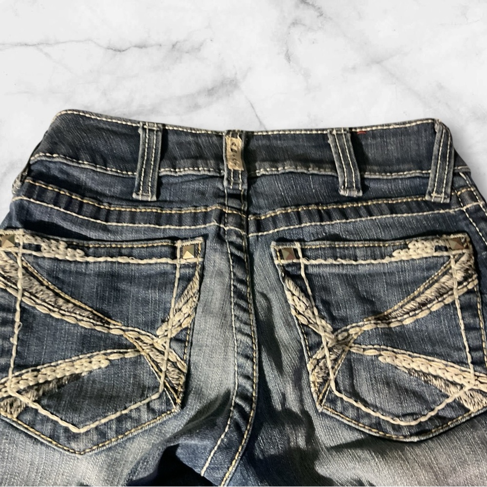 ARIAT REAL Low Rise Blue Denim Shorts/ Bermuda’s - Picture 7 of 9